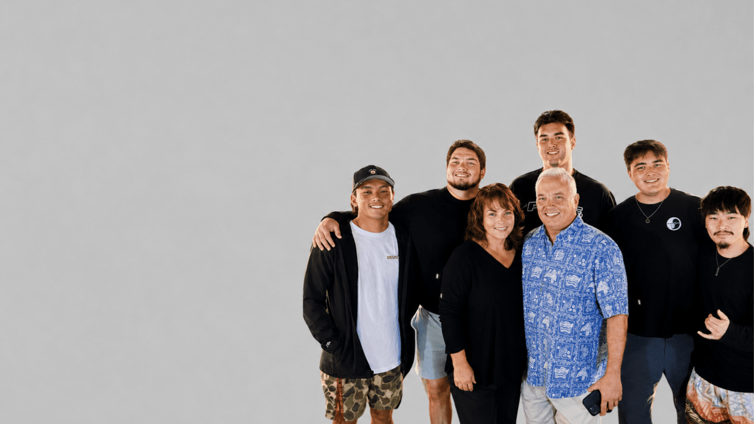 Jamie and Regina Wataru with their five sons